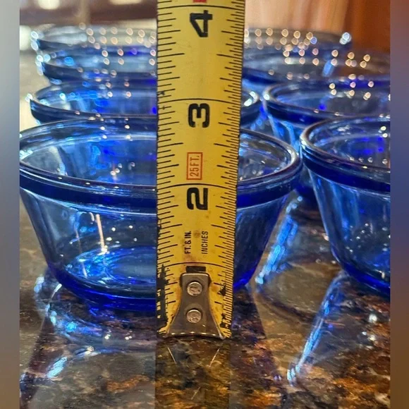 Vintage Set of 8 Anchor Hocking 463 Cobalt Blue Glass 6 oz Custard Cups - Picture 5 of 7